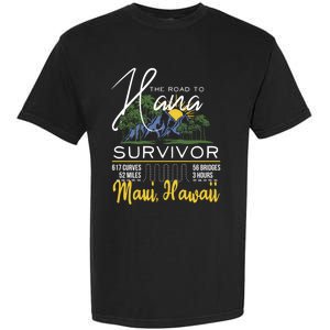 Road To Hana Survivor Curvy Palm Maui Hawaii Lover Gift Garment-Dyed Heavyweight T-Shirt