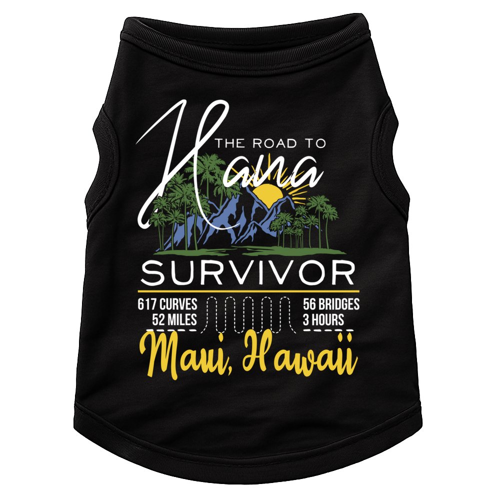 Road To Hana Survivor Curvy Palm Maui Hawaii Lover Gift Doggie Tank