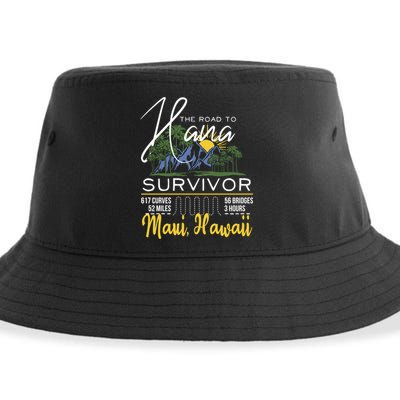 Road To Hana Survivor Curvy Palm Maui Hawaii Lover Gift Sustainable Bucket Hat