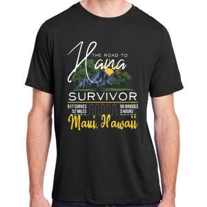 Road To Hana Survivor Curvy Palm Maui Hawaii Lover Gift Adult ChromaSoft Performance T-Shirt