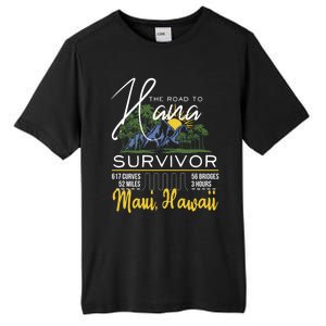 Road To Hana Survivor Curvy Palm Maui Hawaii Lover Gift Tall Fusion ChromaSoft Performance T-Shirt