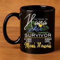 Road To Hana Survivor Curvy Palm Maui Hawaii Lover Gift 11oz C Handle Ceramic Mug
