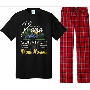 Road To Hana Survivor Curvy Palm Maui Hawaii Lover Gift Pajama Set