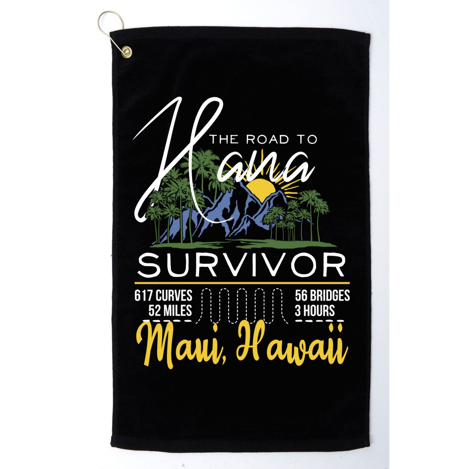 Road To Hana Survivor Curvy Palm Maui Hawaii Lover Gift Golf Towel
