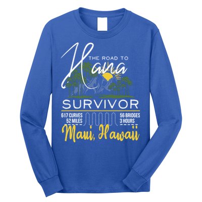 Road To Hana Survivor Curvy Palm Maui Hawaii Lover Gift Long Sleeve Shirt