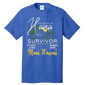 Road To Hana Survivor Curvy Palm Maui Hawaii Lover Gift Tall T-Shirt