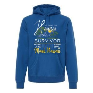 Road To Hana Survivor Curvy Palm Maui Hawaii Lover Gift Premium Hoodie