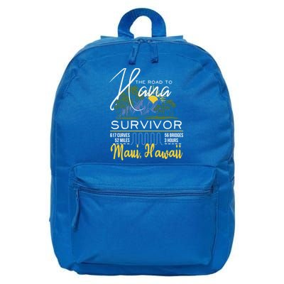 Road To Hana Survivor Curvy Palm Maui Hawaii Lover Gift 16 in Basic Backpack
