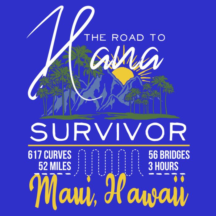 Road To Hana Survivor Curvy Palm Maui Hawaii Lover Gift Tall Long Sleeve T-Shirt