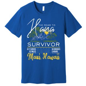 Road To Hana Survivor Curvy Palm Maui Hawaii Lover Gift Premium T-Shirt