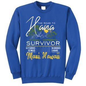 Road To Hana Survivor Curvy Palm Maui Hawaii Lover Gift Tall Sweatshirt