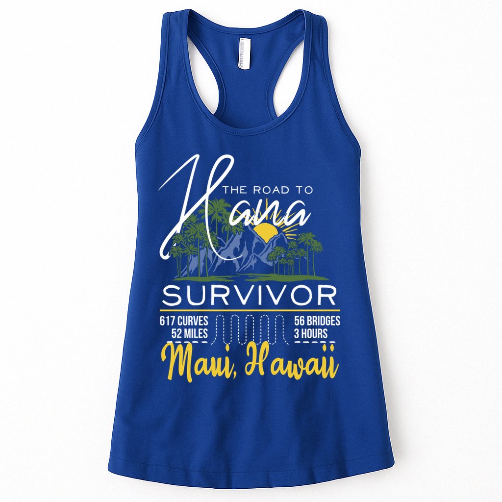 Road To Hana Survivor Curvy Palm Maui Hawaii Lover Gift Womens Tank Top