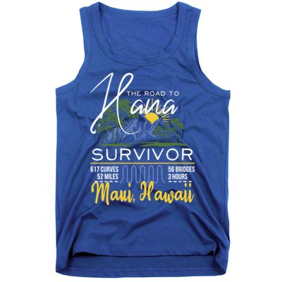 Road To Hana Survivor Curvy Palm Maui Hawaii Lover Gift Tank Top