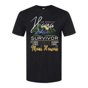 Road To Hana Survivor Curvy Palm Maui Hawaii Lover Gift Softstyle CVC T-Shirt