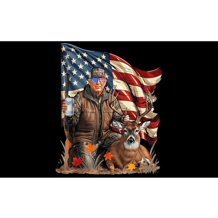 Retro Trump Hunting Deer Funny Beer Drinking Beer Hunting Bumper Sticker