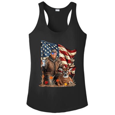 Retro Trump Hunting Deer Funny Beer Drinking Beer Hunting Ladies PosiCharge Competitor Racerback Tank