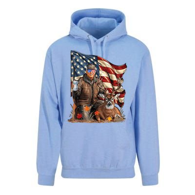 Retro Trump Hunting Deer Funny Beer Drinking Beer Hunting Unisex Surf Hoodie