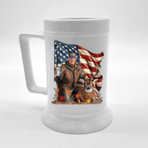 Retro Trump Hunting Deer Funny Beer Drinking Beer Hunting Beer Stein