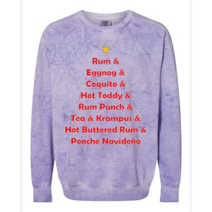 Rum Traveler Holiday Drink List Colorblast Crewneck Sweatshirt