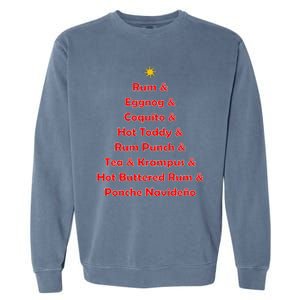 Rum Traveler Holiday Drink List Garment-Dyed Sweatshirt