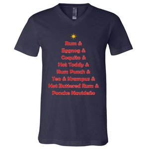 Rum Traveler Holiday Drink List V-Neck T-Shirt