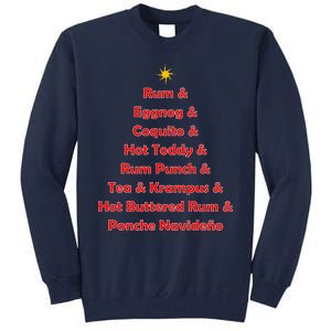 Rum Traveler Holiday Drink List Tall Sweatshirt