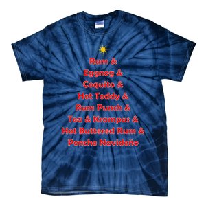 Rum Traveler Holiday Drink List Tie-Dye T-Shirt