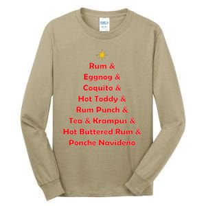 Rum Traveler Holiday Drink List Tall Long Sleeve T-Shirt