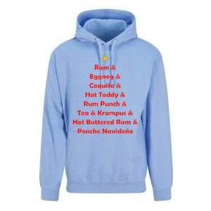 Rum Traveler Holiday Drink List Unisex Surf Hoodie