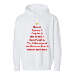 Rum Traveler Holiday Drink List Garment-Dyed Fleece Hoodie