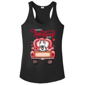 Red Truck Happy Valentines Day Bull Terrier Dog Hearts Gift Ladies PosiCharge Competitor Racerback Tank