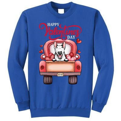 Red Truck Happy Valentines Day Bull Terrier Dog Hearts Gift Sweatshirt