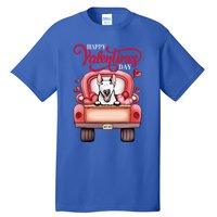 Red Truck Happy Valentines Day Bull Terrier Dog Hearts Gift Tall T-Shirt