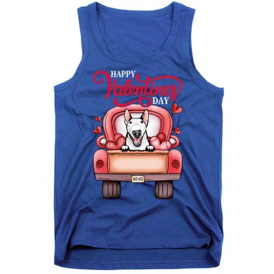 Red Truck Happy Valentines Day Bull Terrier Dog Hearts Gift Tank Top