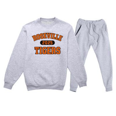 Roseville Tigers High School Arch 2025 Premium Crewneck Sweatsuit Set