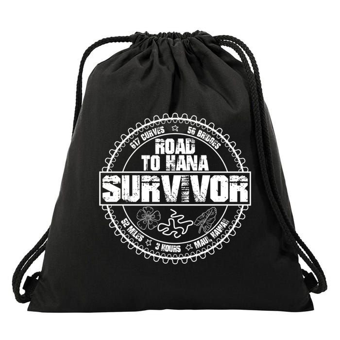 Road To Hana Survivor Curvy Palm Maui Hawaii Lover Gift Drawstring Bag
