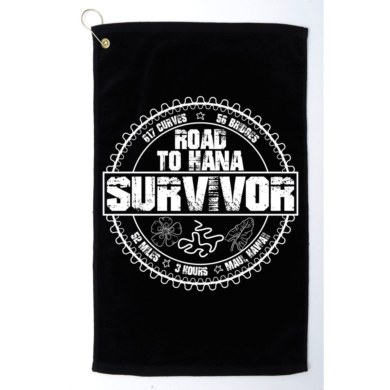 Road To Hana Survivor Curvy Palm Maui Hawaii Lover Gift Golf Towel
