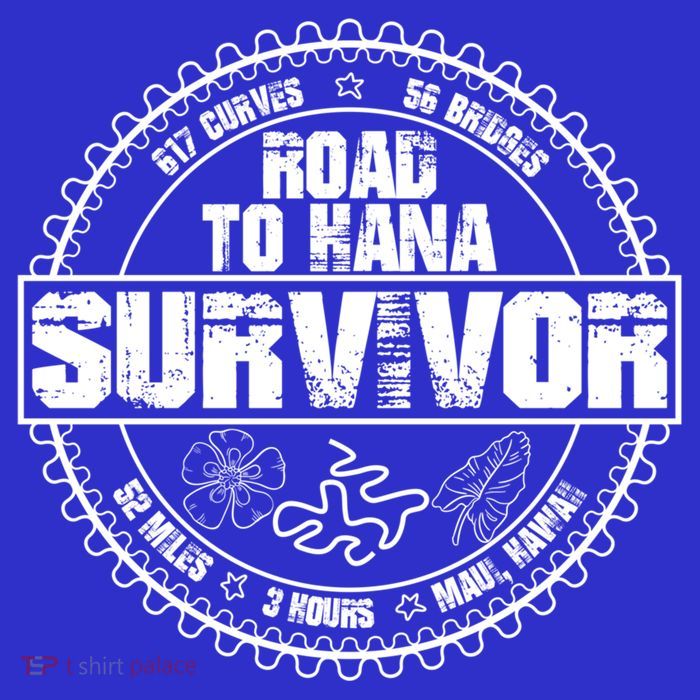 Road To Hana Survivor Curvy Palm Maui Hawaii Lover Gift Premium T-Shirt