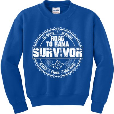 Road To Hana Survivor Curvy Palm Maui Hawaii Lover Gift Kids Sweatshirt