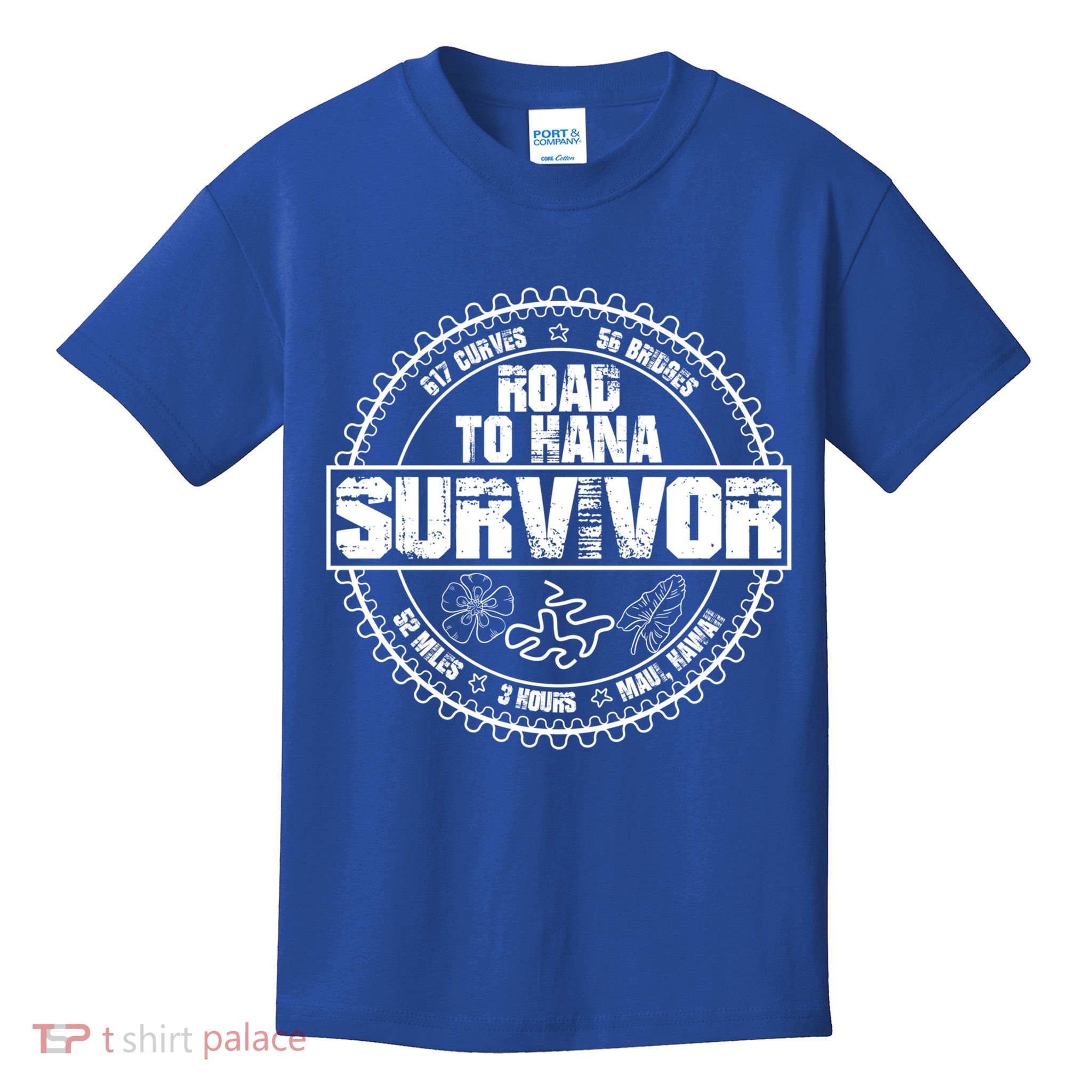 Road To Hana Survivor Curvy Palm Maui Hawaii Lover Gift Kids T-Shirt