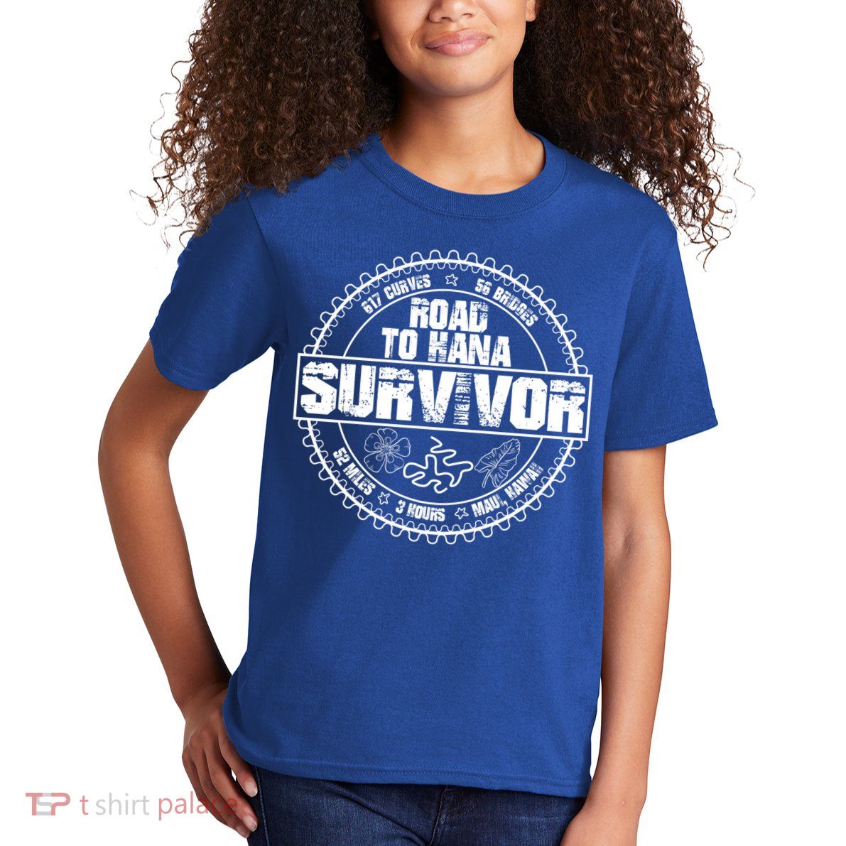 Road To Hana Survivor Curvy Palm Maui Hawaii Lover Gift Kids T-Shirt