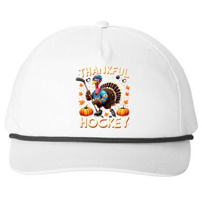 Retro Thanksgiving Hockey Lovers Gift Turkey Thankful Hockey Great Gift Snapback Five-Panel Rope Hat