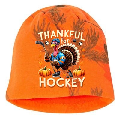 Retro Thanksgiving Hockey Lovers Gift Turkey Thankful Hockey Great Gift Kati - Camo Knit Beanie