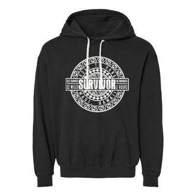 Road To Hana Survivor Curvy Palm Maui Hawaii Lover Gift Garment-Dyed Fleece Hoodie