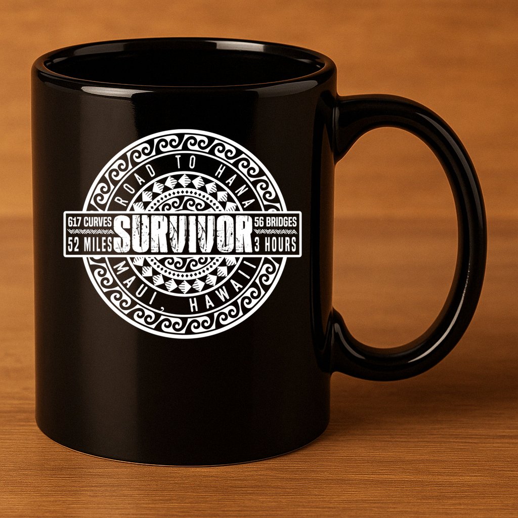 Road To Hana Survivor Curvy Palm Maui Hawaii Lover Gift 11oz C Handle Ceramic Mug