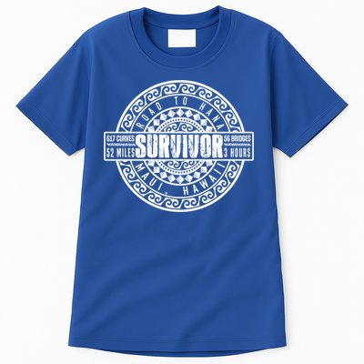 Road To Hana Survivor Curvy Palm Maui Hawaii Lover Gift Tall T-Shirt