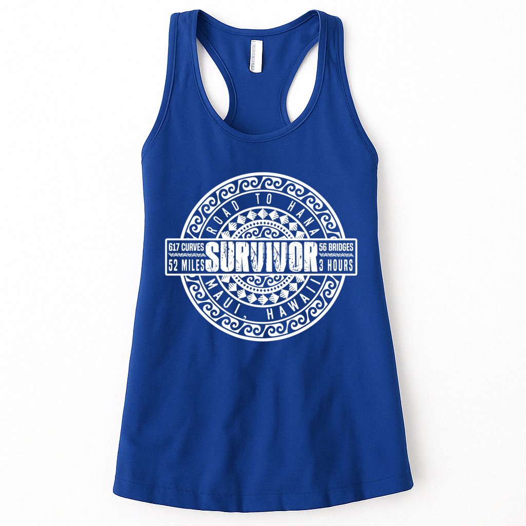 Road To Hana Survivor Curvy Palm Maui Hawaii Lover Gift Womens Tank Top