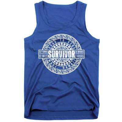 Road To Hana Survivor Curvy Palm Maui Hawaii Lover Gift Tank Top