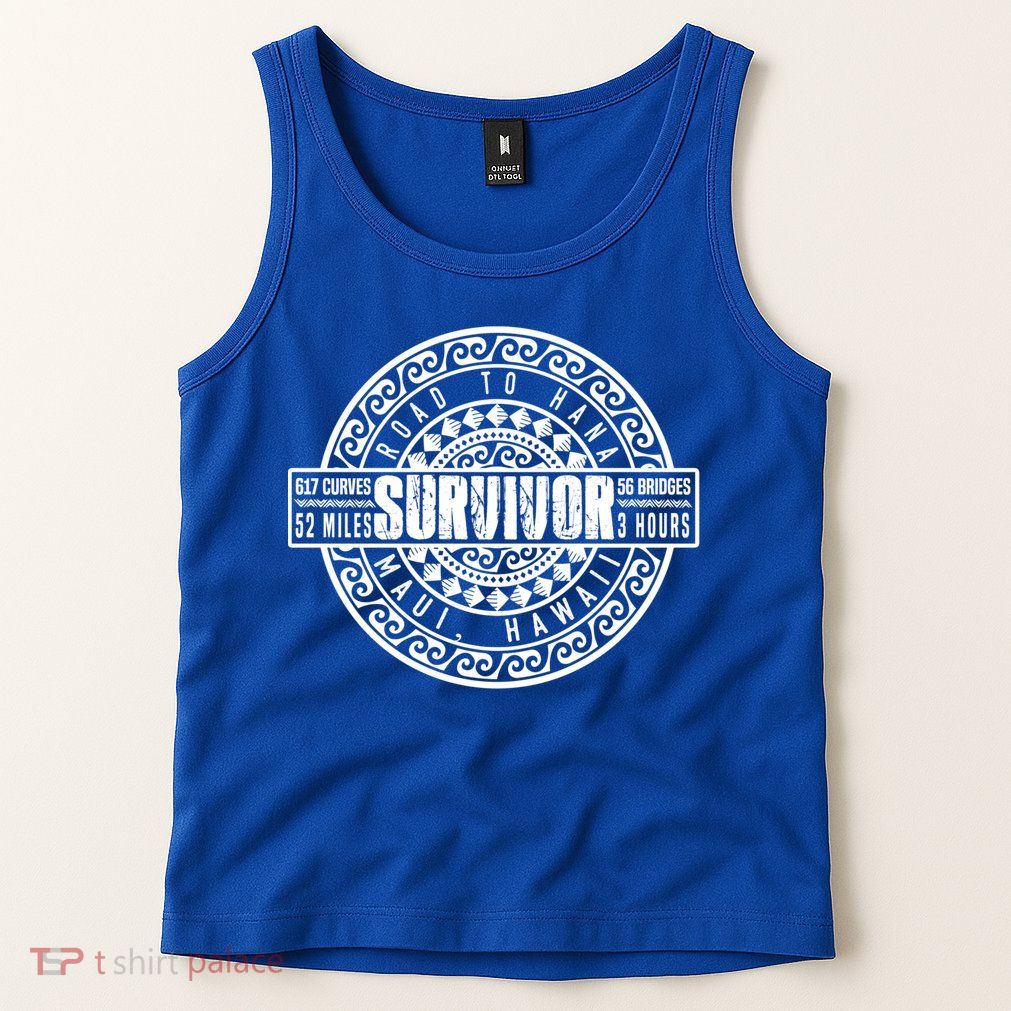 Road To Hana Survivor Curvy Palm Maui Hawaii Lover Gift Tank Top