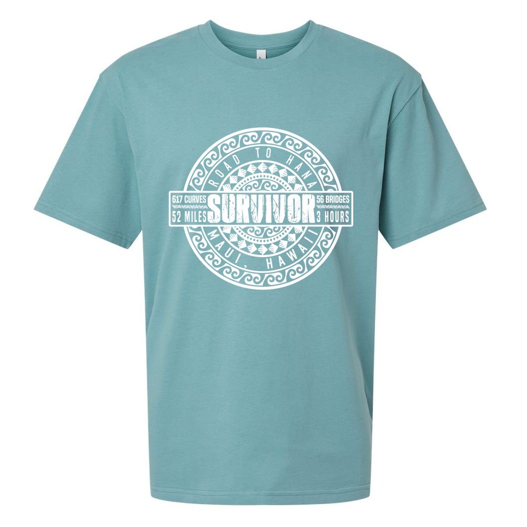 Road To Hana Survivor Curvy Palm Maui Hawaii Lover Gift Sueded Cloud Jersey T-Shirt
